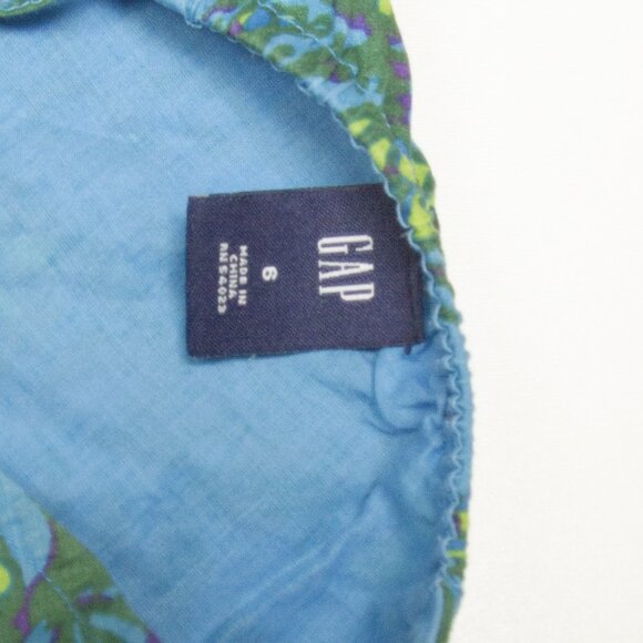 Vintage Gap Garden Floral Paisley Drop Waist Midi Ruffle Tank Dress Turquoise 6 - Picture 5 of 9